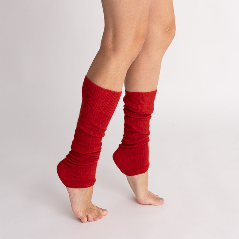 Possum Merino Wool LEG WARMER, Scarlet