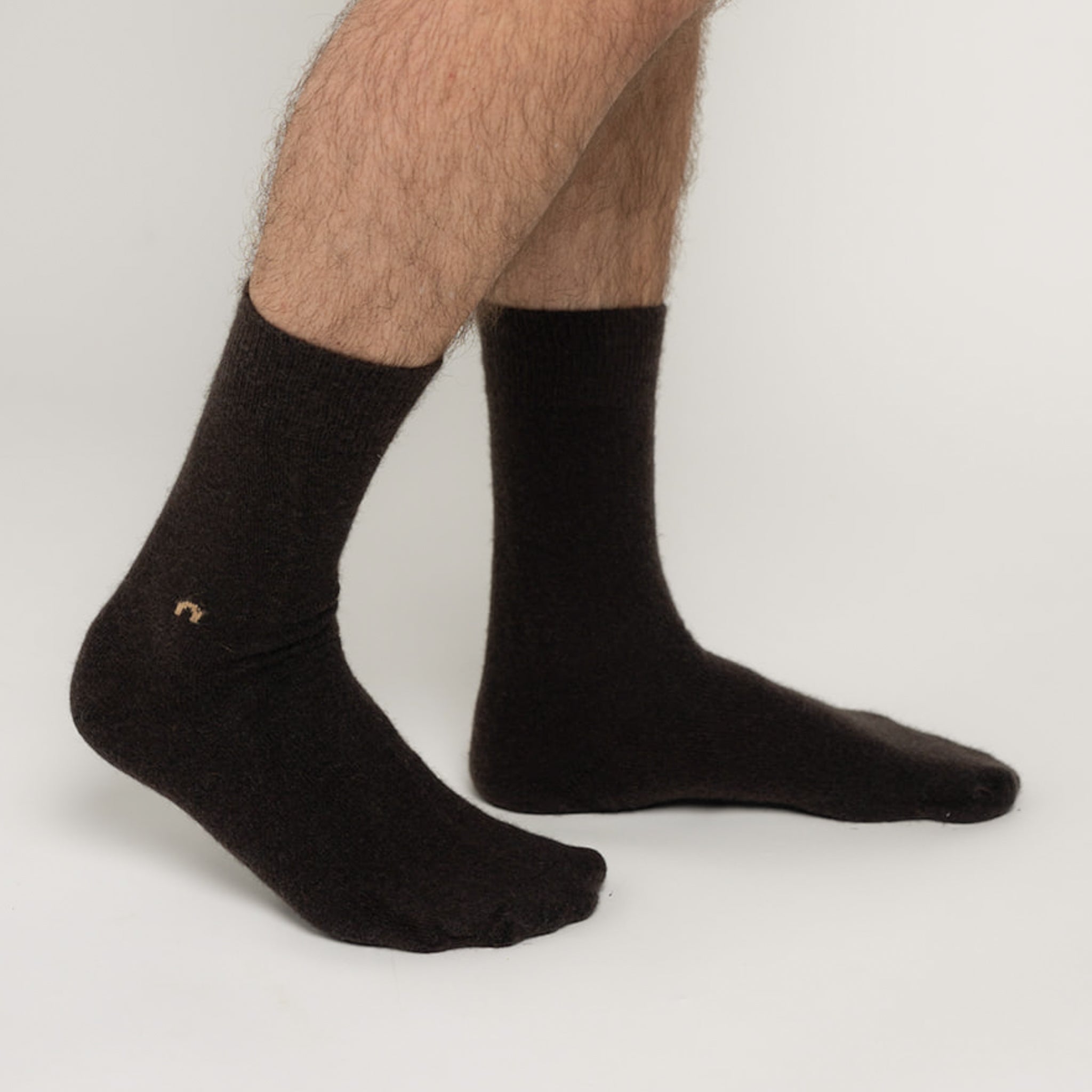 Possum Merino Wool HAMILTON Socks, Seal Brown - Medium, Mens