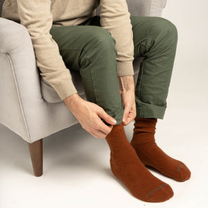 Possum Merino Wool PIHA Socks, Leather Brown Men