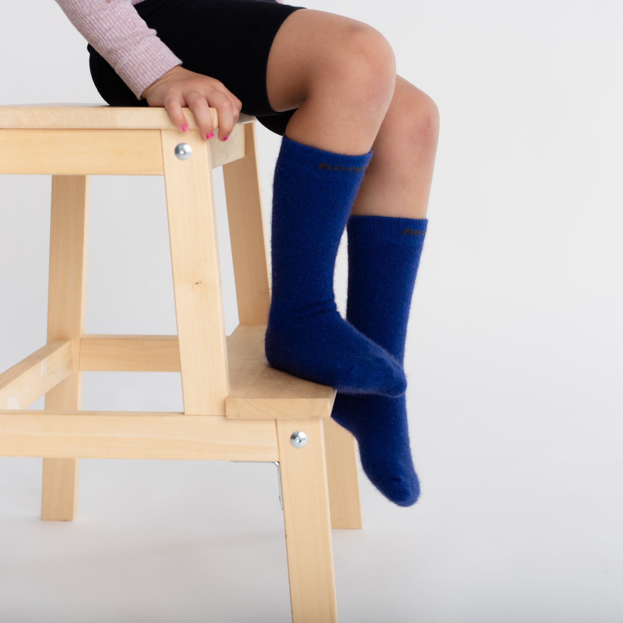 Possum Merino Wool HUKA JUNIOR Socks, Royal Blue