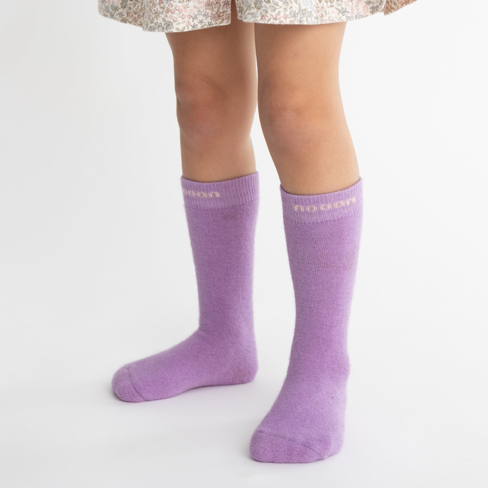 Possum Merino Wool HUKA JUNIOR Socks, Lilac Breeze
