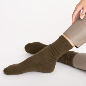 Possum Merino Wool HUKA Socks, Military Olive