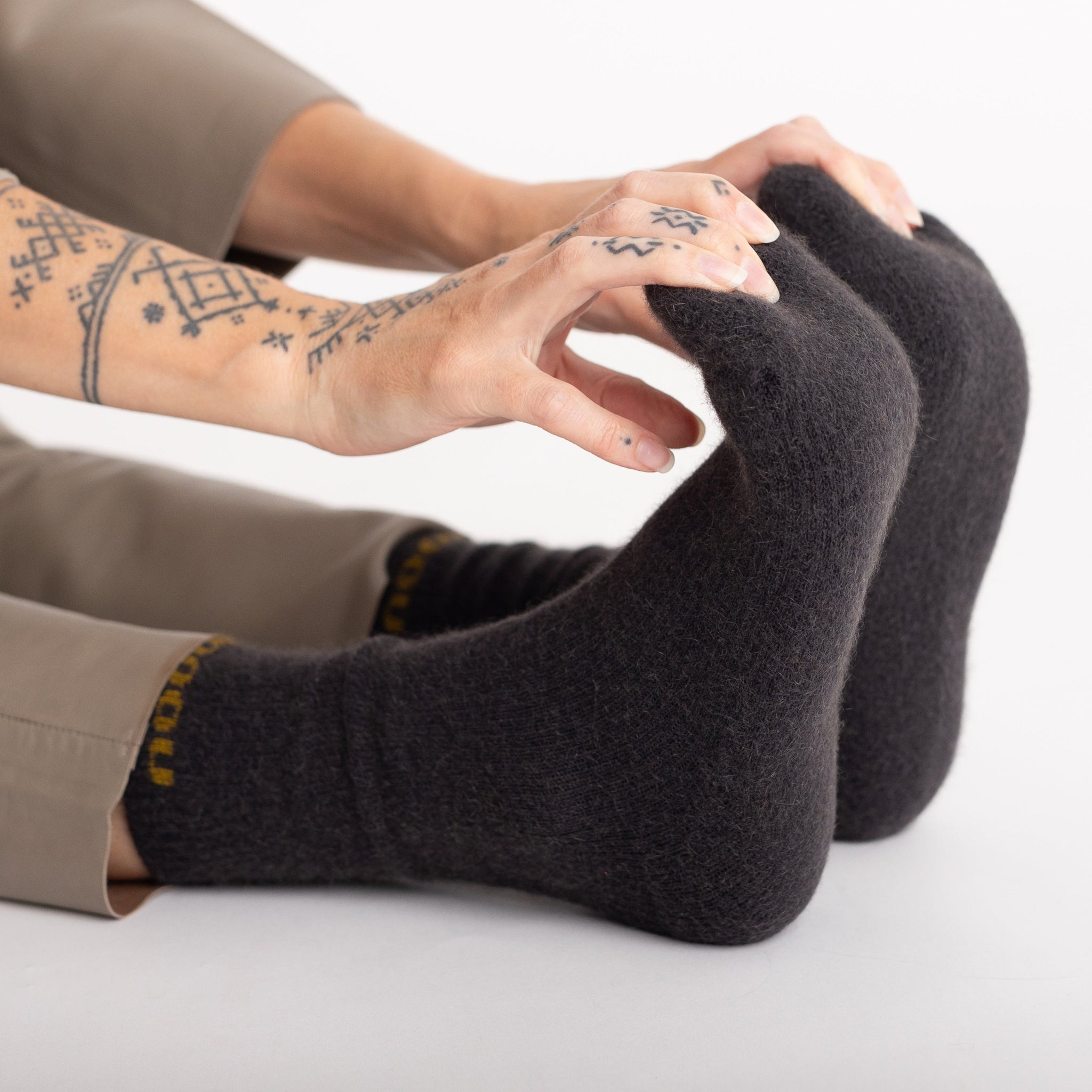 Possum Merino Wool HUKA Socks, Peat