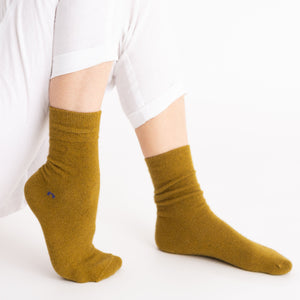 Possum Merino Wool HAMILTON Socks, Ecru Olive