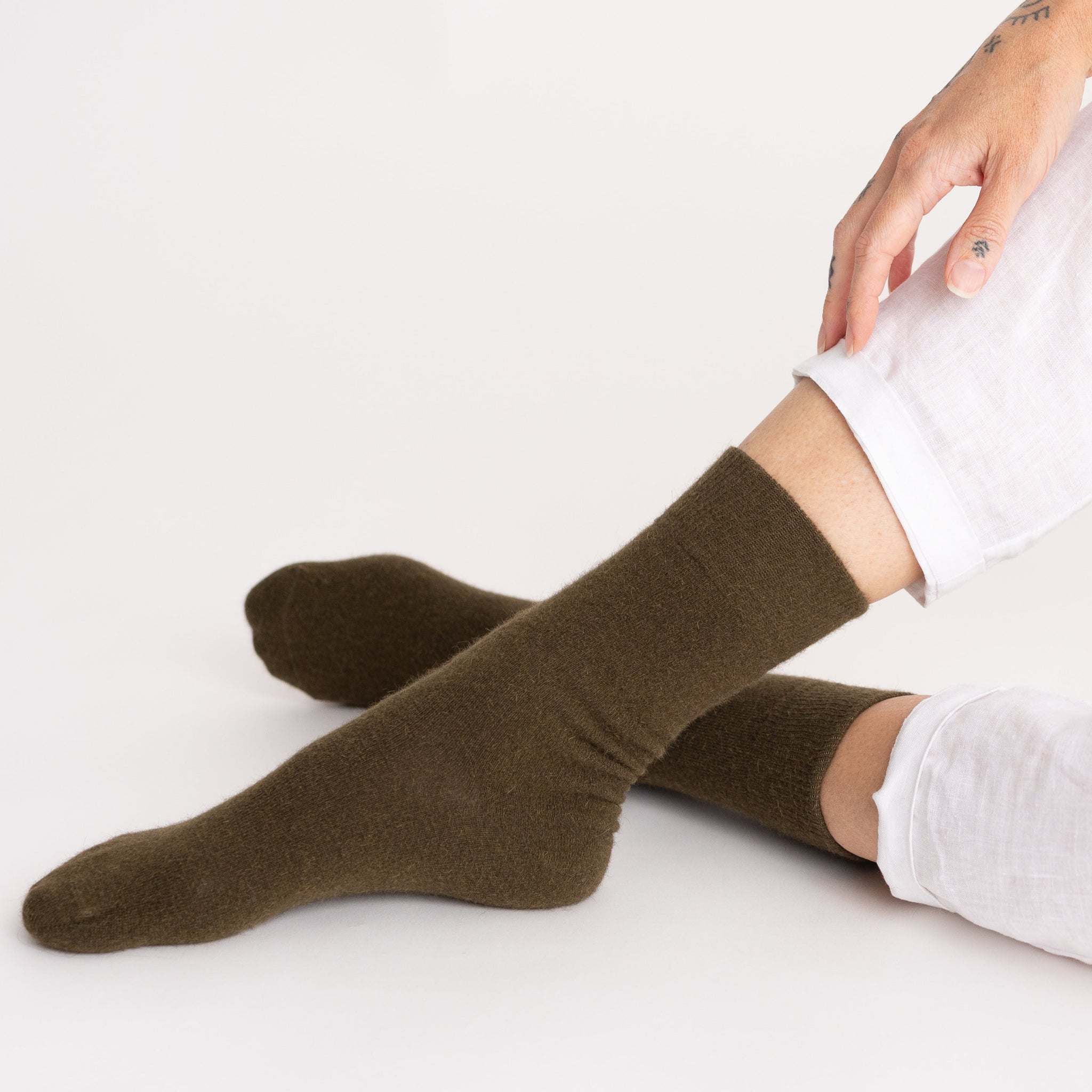 Possum Merino Wool HAMILTON Socks, Military Olive