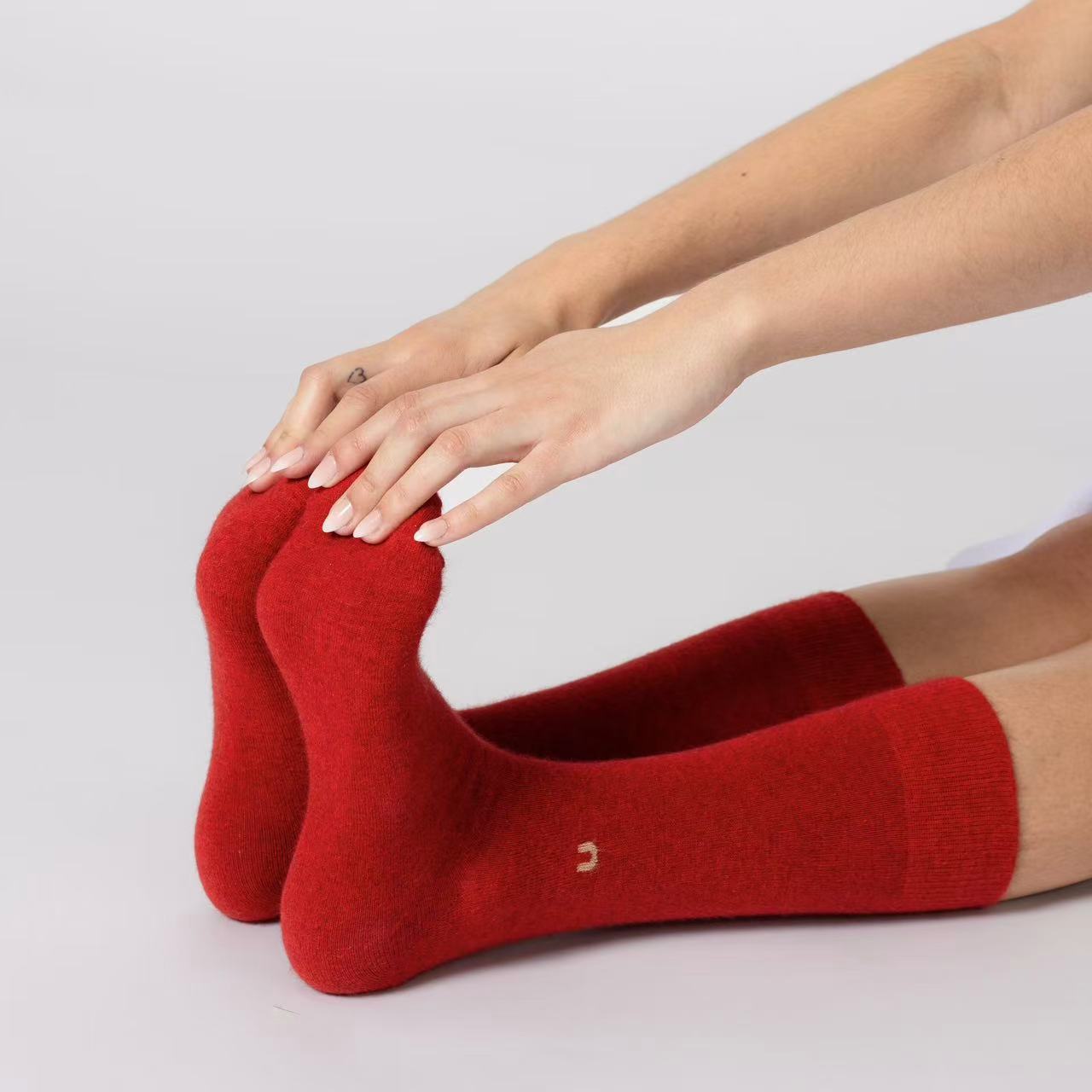 Possum Merino Wool Socks | HAMILTON | Scarlet