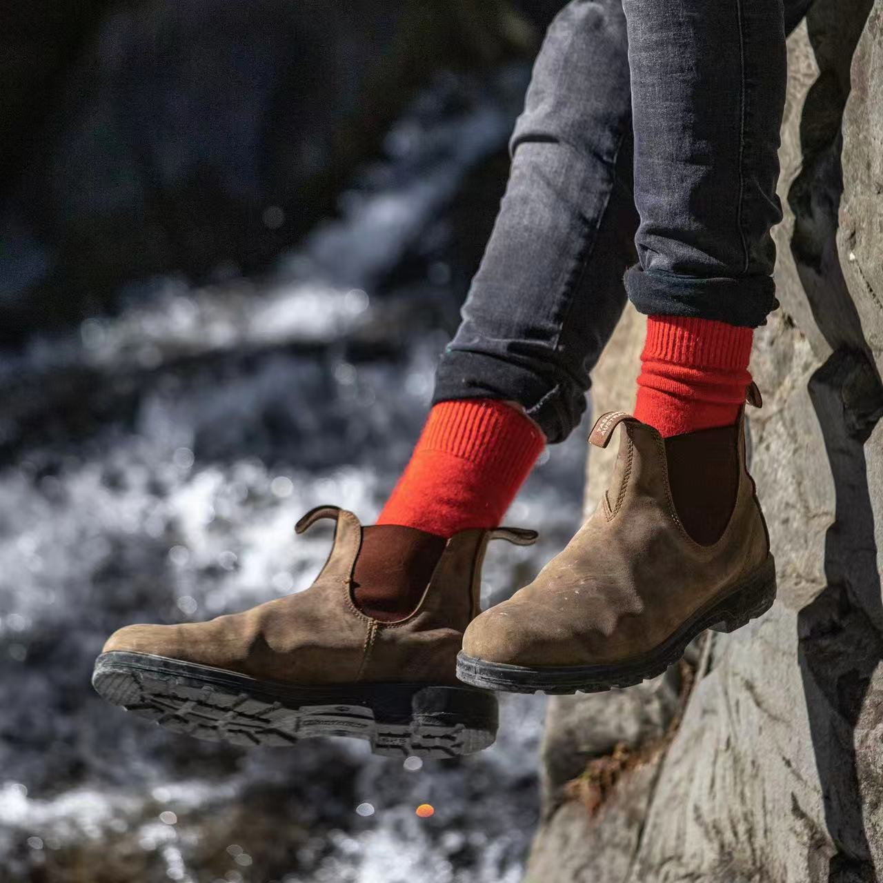 Possum Merino Wool Socks | PIHA | Scarlet | Men