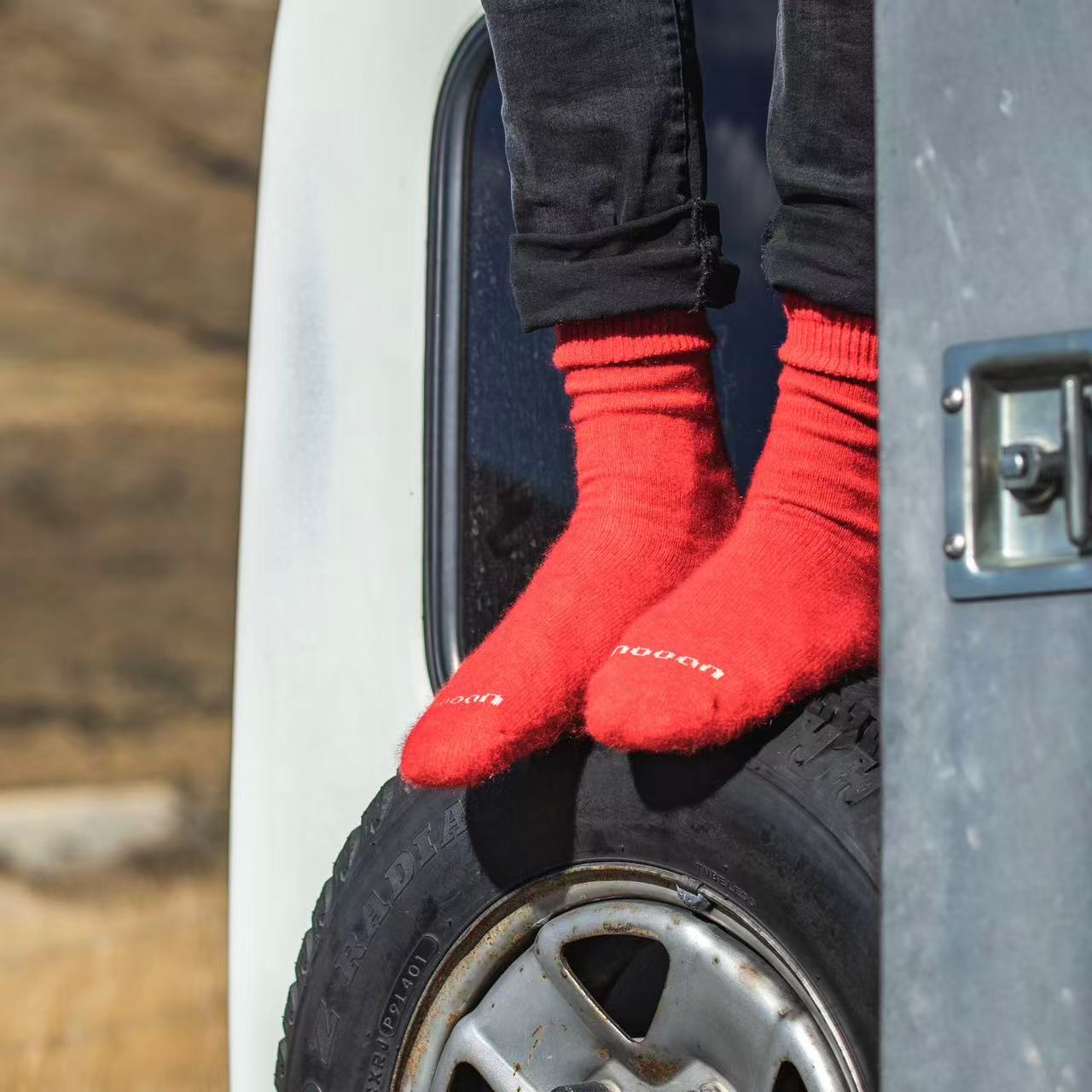 Possum Merino Wool Socks | PIHA | Scarlet | Men