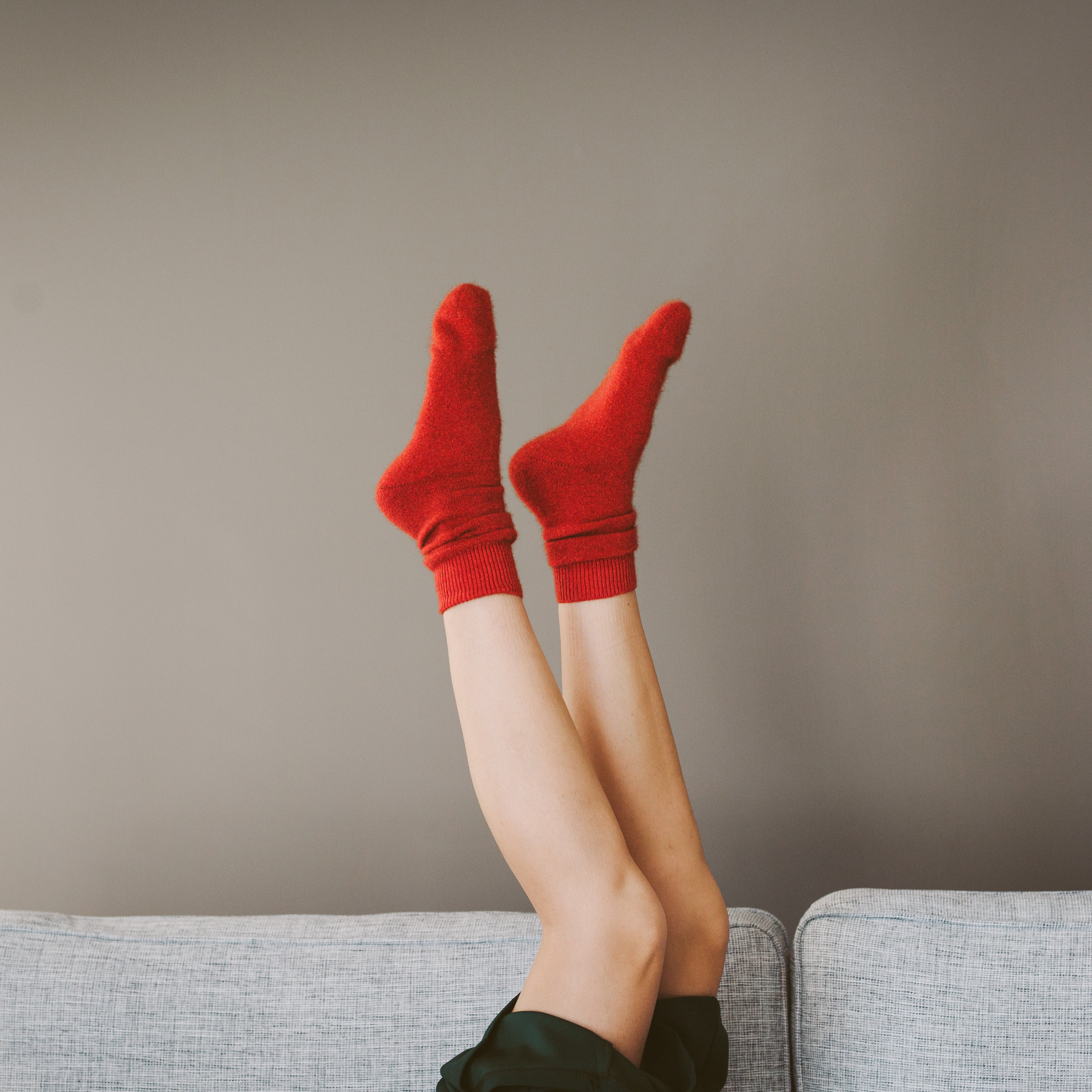 Possum Merino Wool PIHA Socks, Scarlet - Small